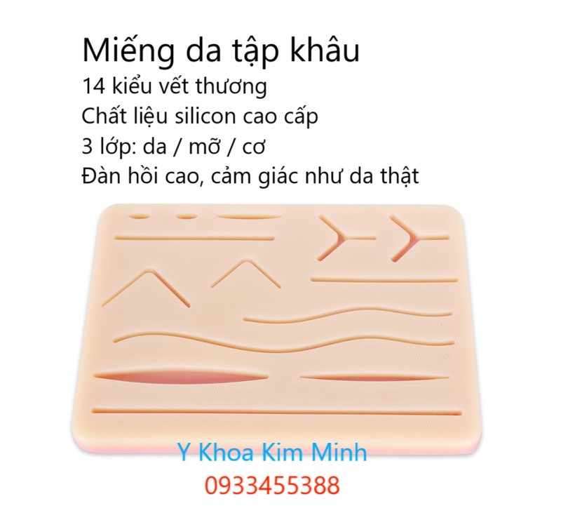 Miếng da tập khâu 14 kiểu vết thương loại 1 chất lượng