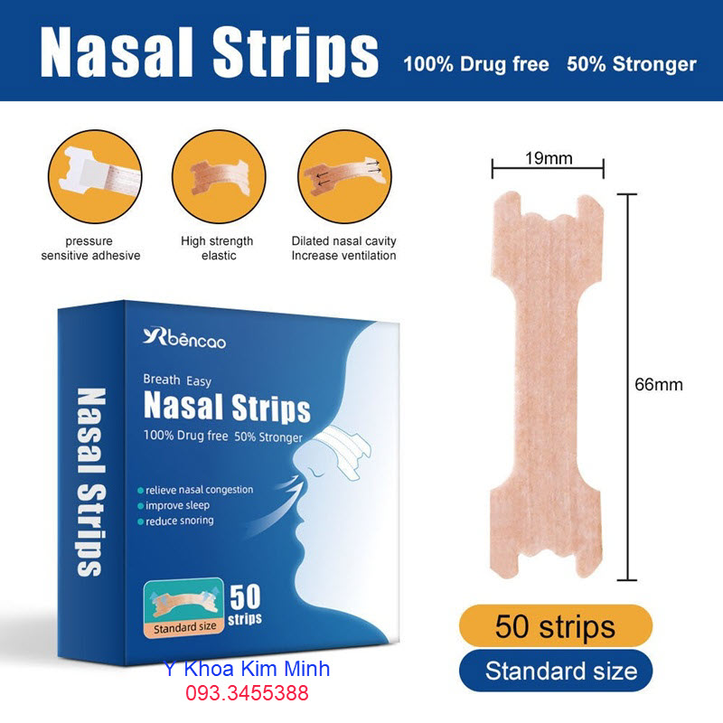 Miếng dán chống ngáy người lớn trẻ em Nasal Strips