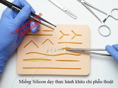 Miếng da giả silicon học thực hành khâu chỉ phẫu thuật y tế - Y Khoa Kim Minh