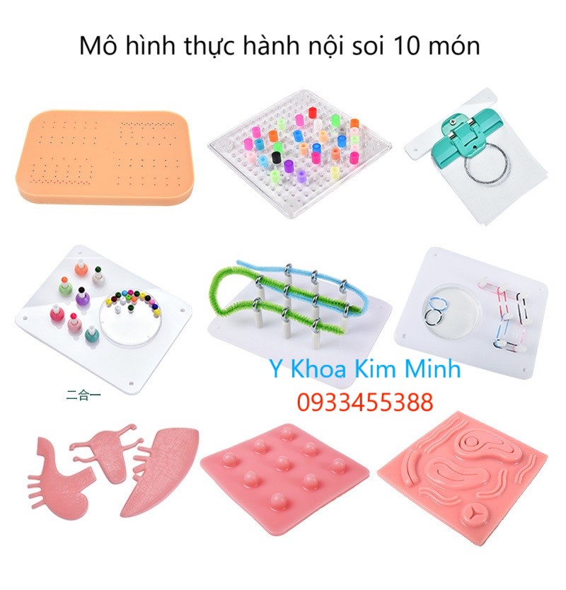 Bộ mô hình dùng cho sinh viên thực hành nội soi 10 món