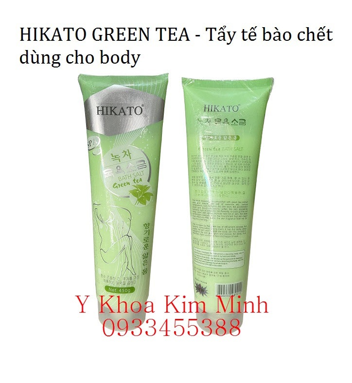 Green Tea Hikato muối tẩy tế bào chết body dùng trong liệu trình tắm trắng