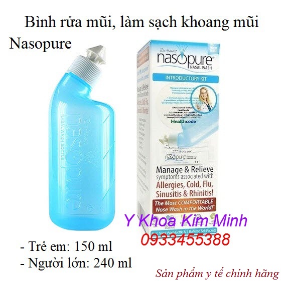 Nasopure, bình xịt rửa mũi nhập khẩu Mỹ chính hãng - Y Khoa Kim Minh