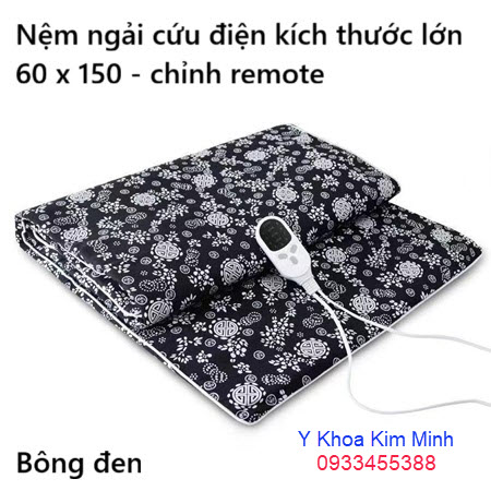 Nệm ngải cứu điện kích thước lớn 60 x 150cm màu bông đen