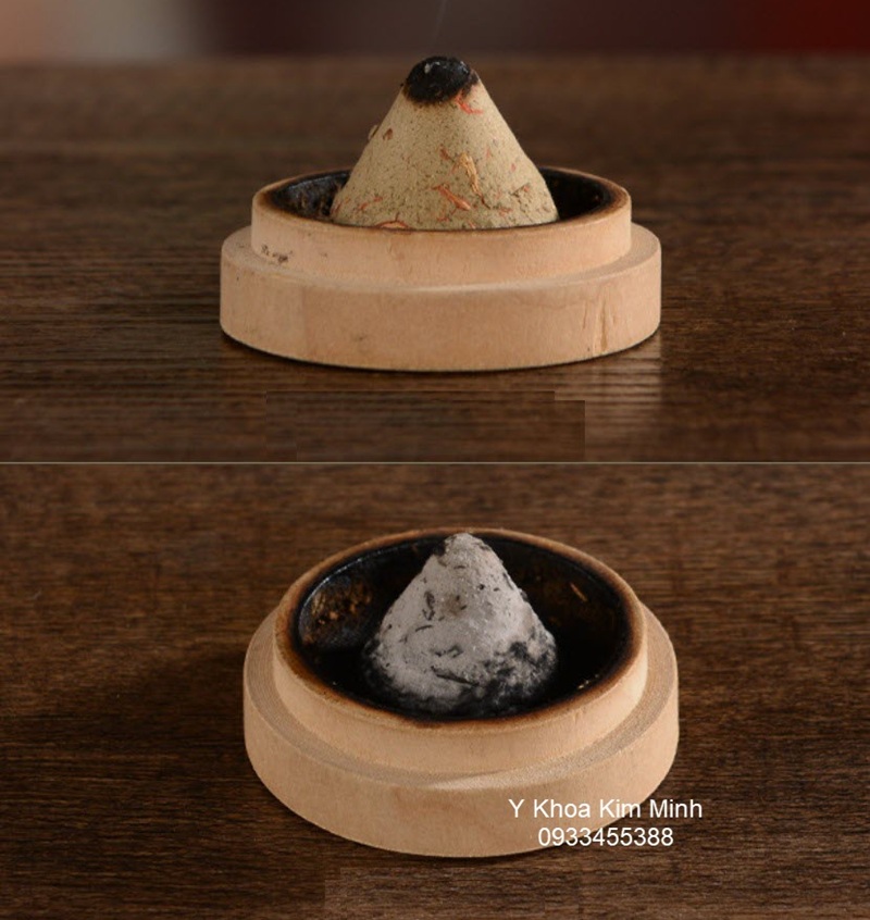 Viên nhang ngải cứu có lỗ hình tháp dùng điều trị giảm đau cơ xương khớp bên ngoài