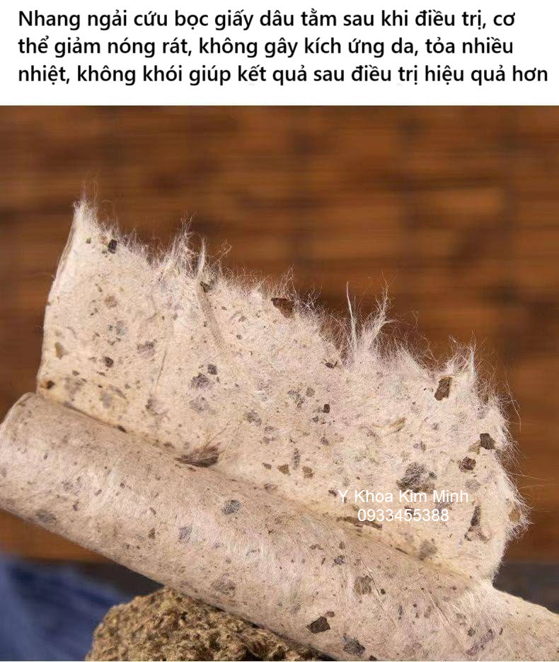 Nhang ngải cứu giấy dâu tằm không gây kích ứng da, không gây bỏng rát da sau điều trị, nhiệt thuốc ngải cứu đi sâu giúp đẩy phong hàn, tăng cường lưu thông khí huyết tốt hơn