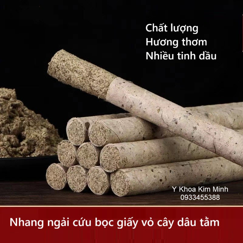 Nhang ngải cứu bọc giấy làm từ vỏ cây dâu tằm