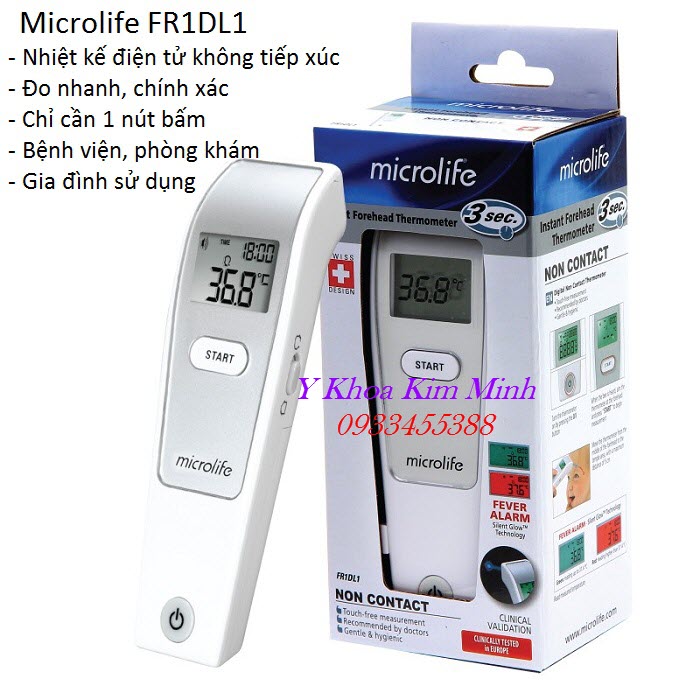 Máy đo thân nhiệt, nhiệt kế điện tử đo trán Microlife FR1DL1 - Y khoa Kim Minh