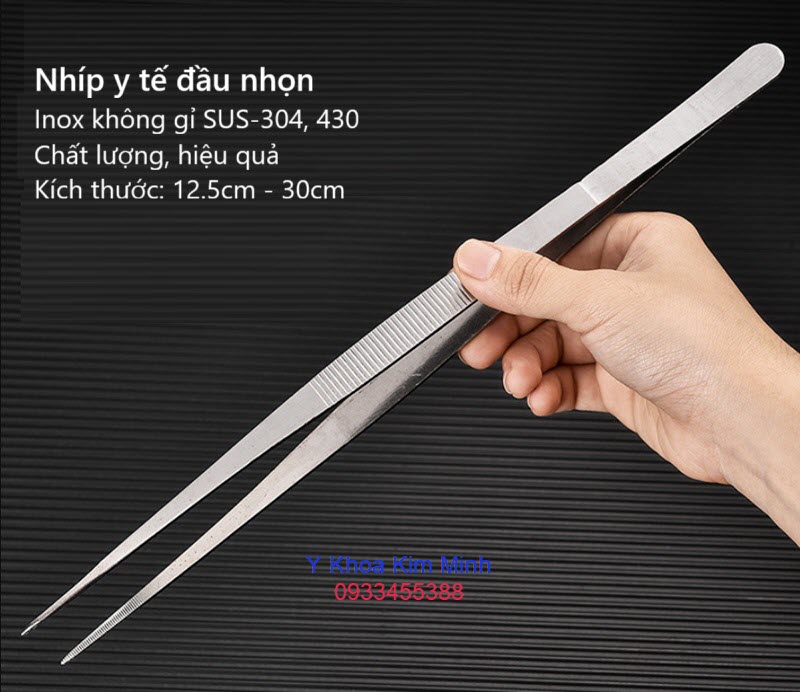 Nhíp đầu nhọn inox 304 bán ở Tp.HCM giá sỉ