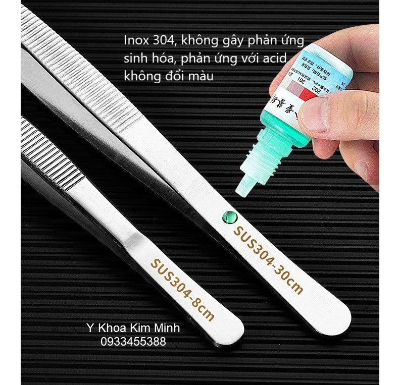 Nhíp y tế đầu nhọn inox 304