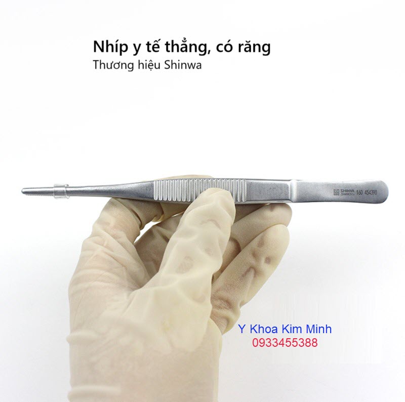 Nhíp y tế thẳng có răng Shinwa