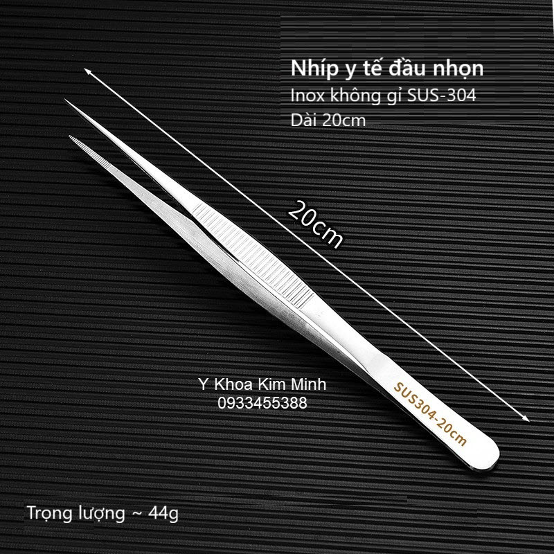 Nhíp y tế nhọn 20cm inox 304
