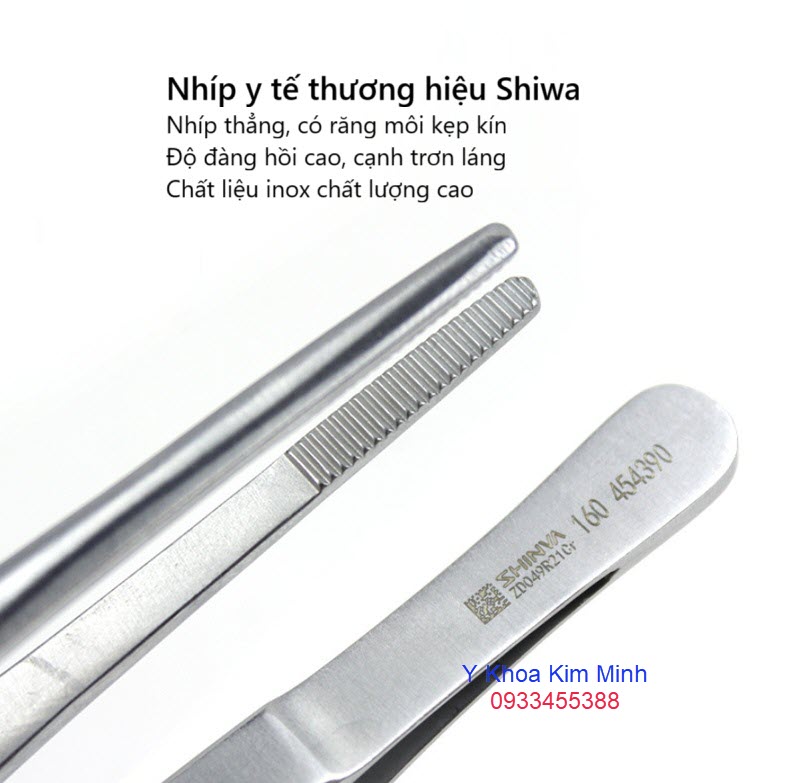 Nhíp y tế shinwa là loại nhíp thẳng, có răng ngang, kiểu răng môi khép kín, độ đàn hồi cao, gấp chính xác, không lệch tâm