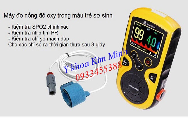 Nơi bán thiết bị kiểm tra oxy trong máu SPO2 oximeter dành cho trẻ sơ sinh Prince-100F - Y khoa Kim Minh 0933455388