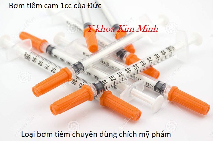 Bơm tiêm chích mỹ phẩm 1cc màu cam của Đức - Y khoa Kim Minh