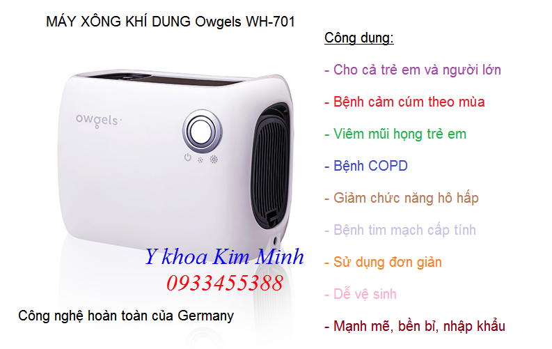 Máy xông mũi họng công nghệ Đức Owgels WH-701 - Y khoa Kim Minh Noi ban may xong mui hong COPD cua Đức Owgels WH-701 - Y Khoa Kim Minh 0933455388