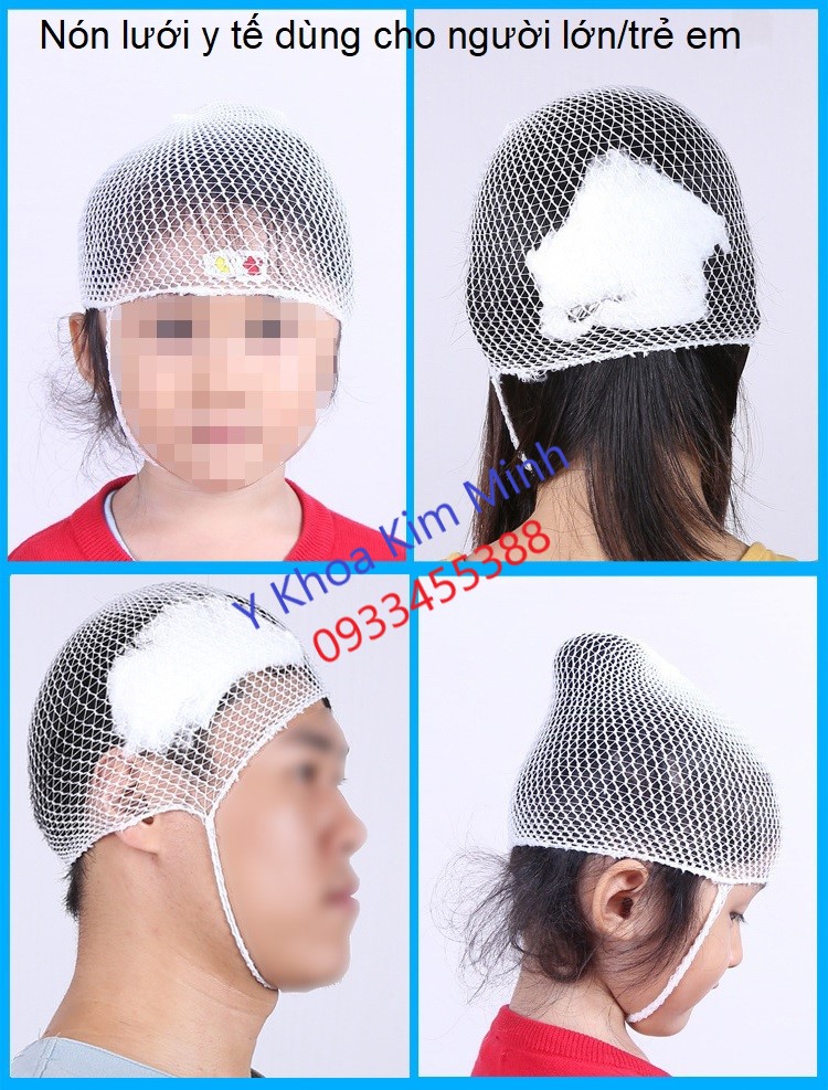 Nón lưới y tế bảo vệ đầu sau phẫu thuật dùng cho người lớn và trẻ em