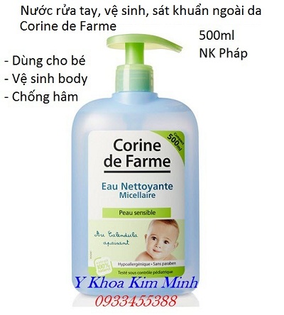 Nước rửa tay sát khuẩn vệ sinh thân thể cho bé, trẻ em Corine de Farme nhập khẩu Pháp - Y khoa Kim Minh