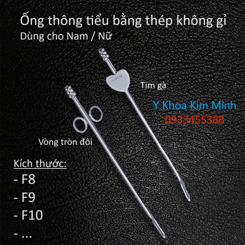 Ống thông nước tiểu, thông bàng quang, ống thông niệu đạo bằng thép dùng cho nam nữ