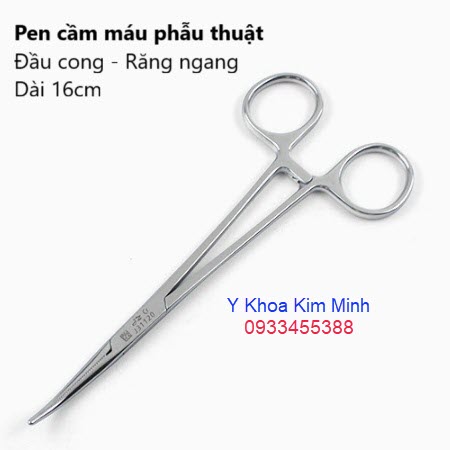 Pen kẹp cầm máu 16cm đầu thẳng răng ngang
