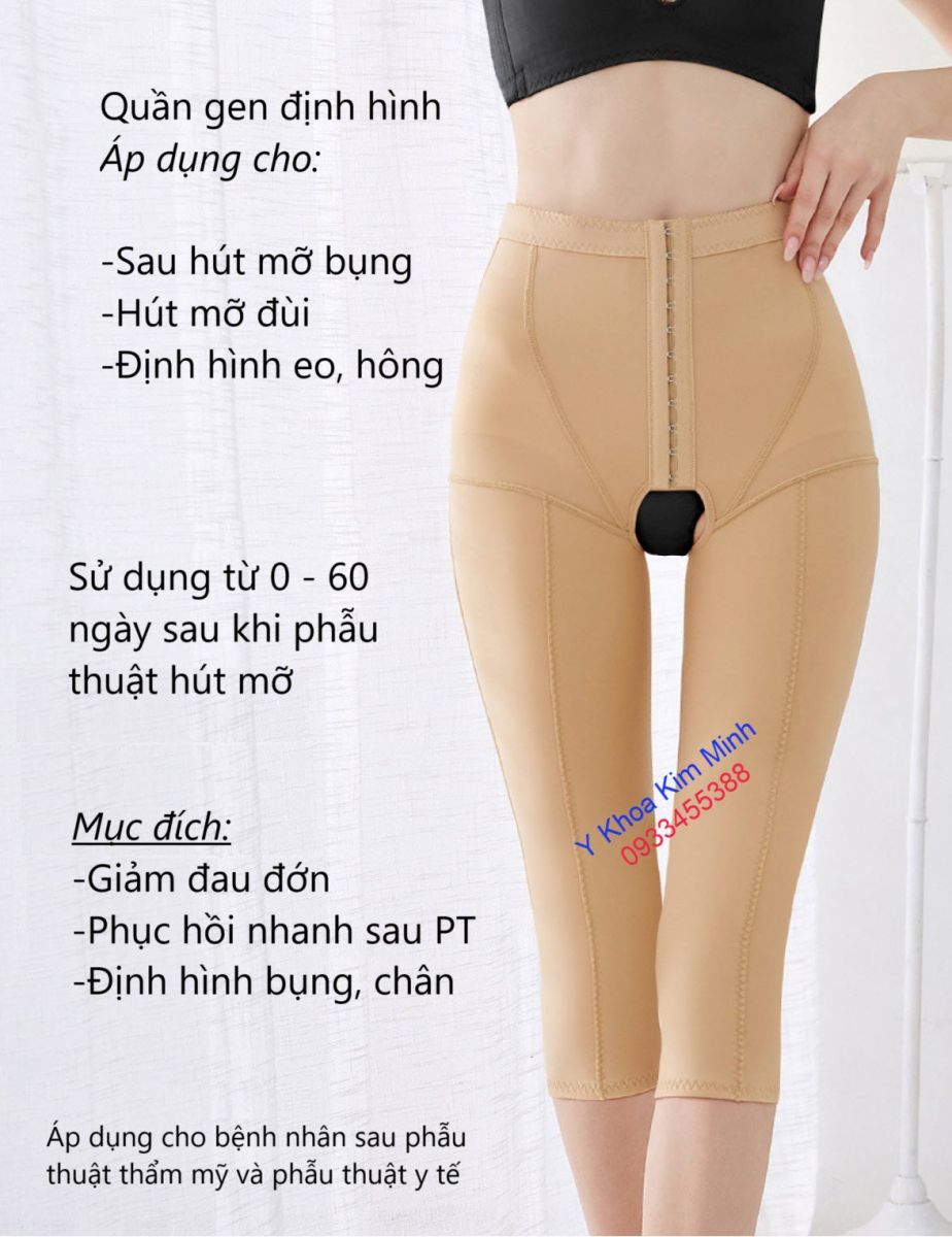 Quần gen định hình sau hút mỡ bụng, hút mỡ đùi, căng da eo, tạo dáng mông phẫu thuật thẩm mỹ