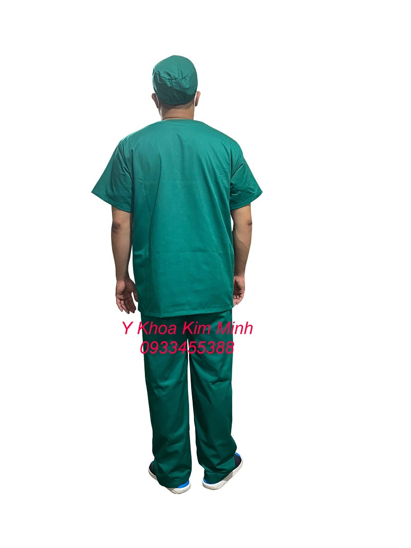 Bộ quần áo scurbs dùng cho bác sĩ phòng mổ màu xanh lá