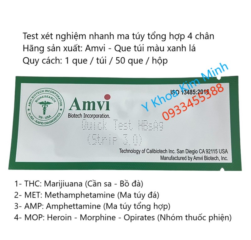 Que test xét nghiệm ma túy tổng hợp qua nước tiểu hãng Amvi