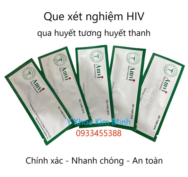 Que xét nghiệm HIV thông qua huyết tương huyết thanh hãng Amvi