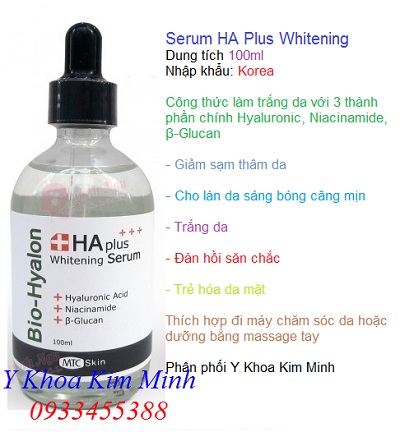 Serum HA Plus Bio dùng trong liệu trình căng bóng da sau phi kim nano tảo xoắn Vĩnh An - Y Khoa Kim Minh