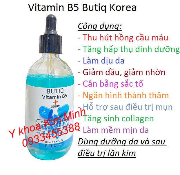 Vitamin B5 có công dụng gì trong việc điều trị chăm sóc da sau lăn kim