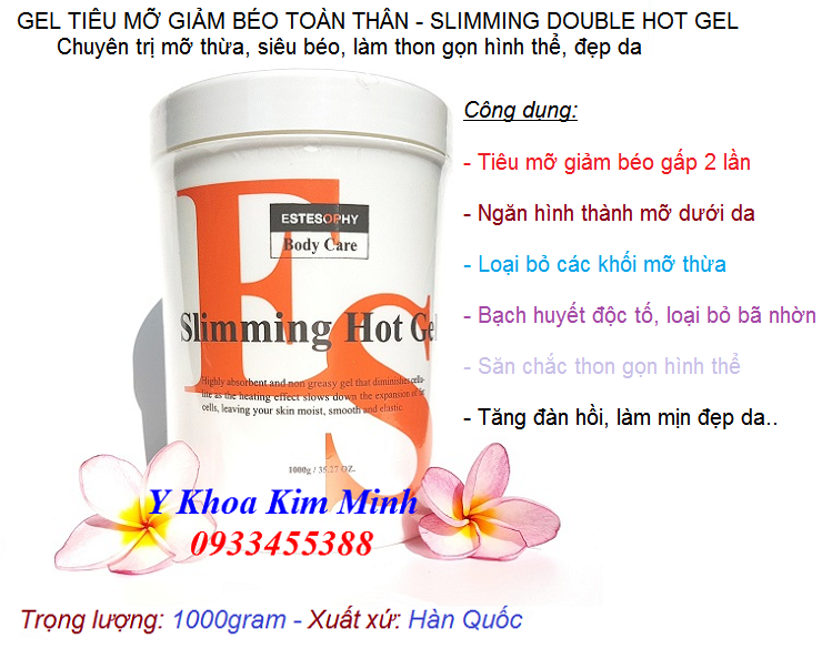 Gel tiêu mỡ giảm béo Slimming Double Hot Gel dùng với máy giảm béo RF - Y khoa Kim Minh 0933455388