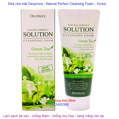 Sữa rửa mặt trà xanh siêu sạch green tea Deoproce Hàn Quốc - Y khoa Kim Minh Sua rua mat tra xanh sieu sach Han Quoc deoproce green tea - Y Khoa Kim Minh