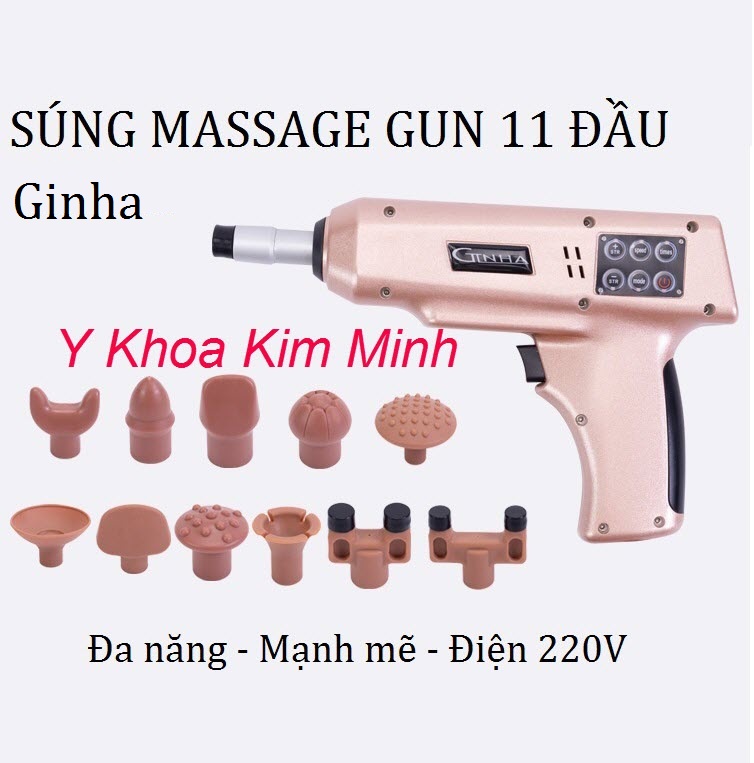 Súng massage gun 11 đầu bán tại Tp.HCM