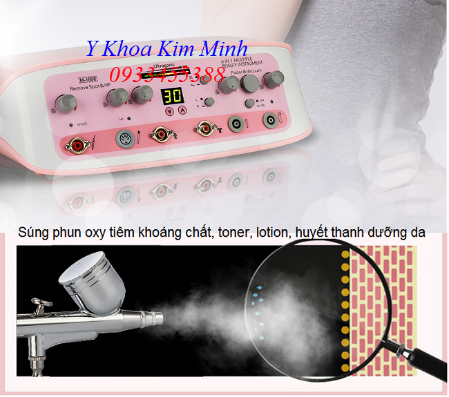 Súng tiêm oxy đẩy dưỡng chất của máy chăm sóc da mặt - Y khoa Kim Minh