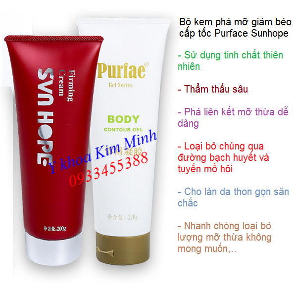 Purface Sunhope bộ gel phá mỡ giám béo cấp tốc siêu nhanh - Y khoa Kim Minh 0933455388