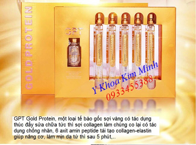 Tế bào gốc xóa nhăn tức thì GPT - Y Khoa Kim Minh Tế bào gốc sợi vàng Gold Protein GPT xóa nhăn tức thì sau 5 phút đang bán tại Tp Hồ Chí Minh - Y khoa Kim Minh 0933455388