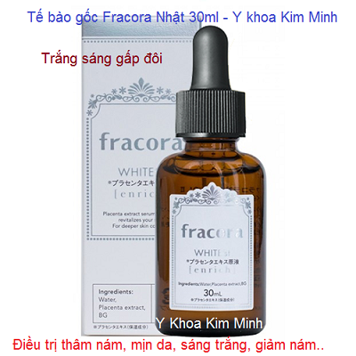 Tế bào gốc Nhật Fracora điều trị nám, làm trắng sáng da gấp 2 lần chuyên đi máy điện di galvanic - Y khoa Kim Minh 0933455388