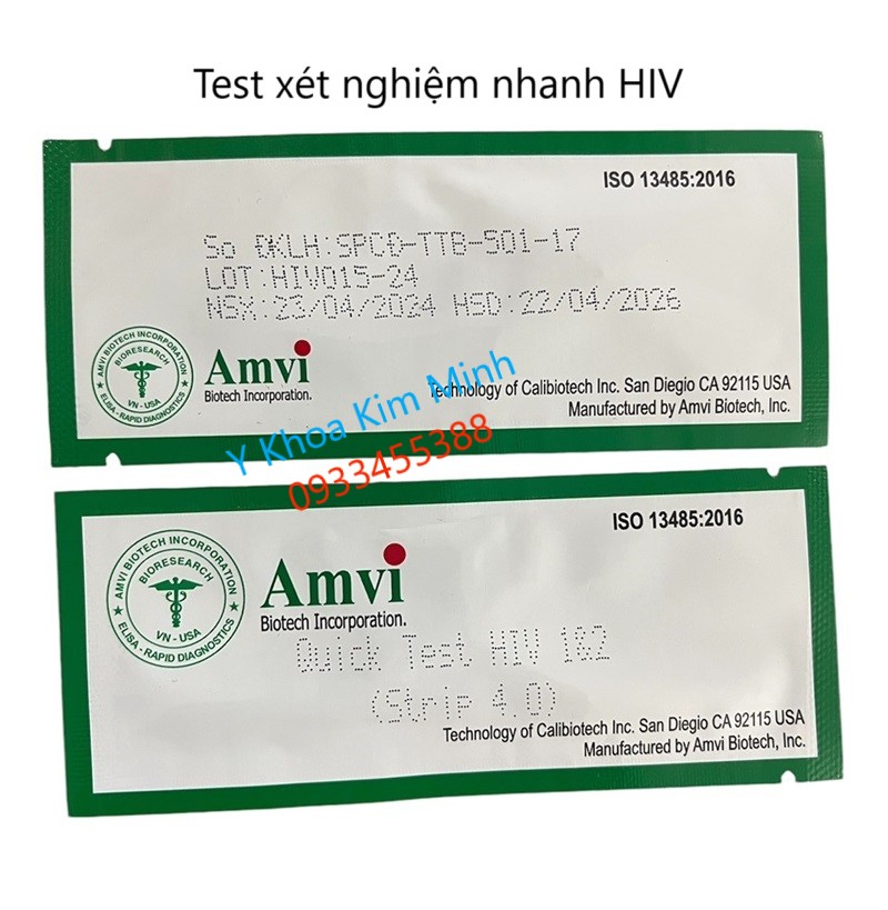 Test xét nghiệm nhanh HIV Amvi qua máu huyết tương huyết thanh