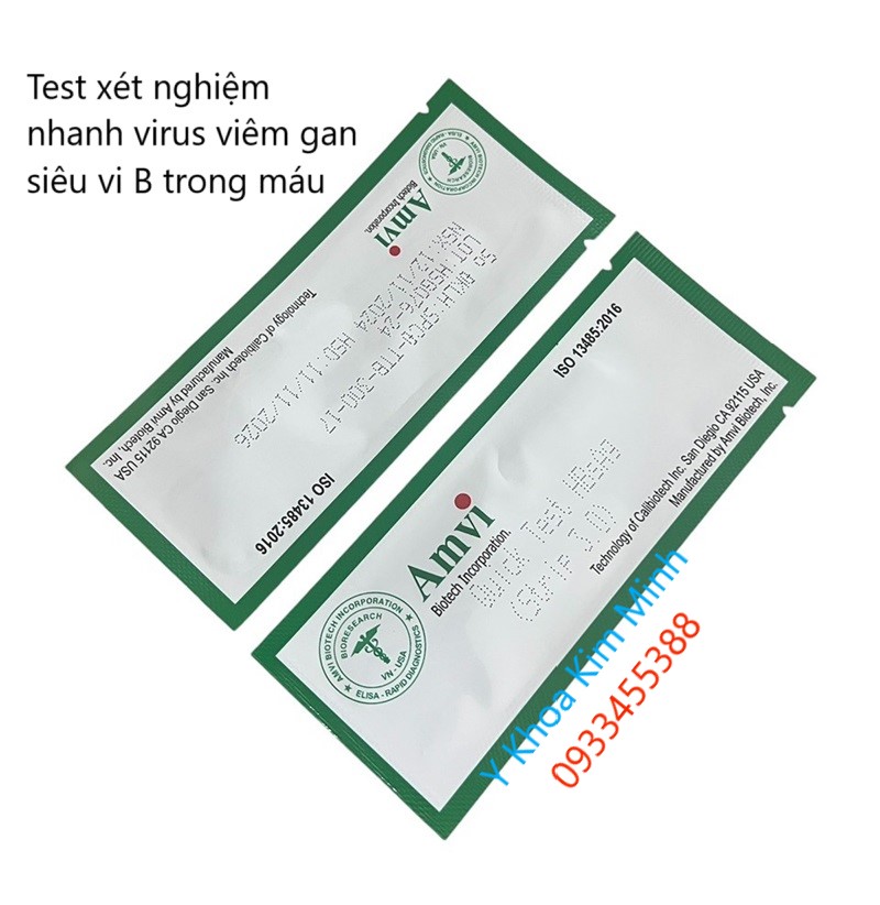 Test xét nghiệm nhanh virus viêm gan siêu vi B trong máu của Hãng Amvi HBsAg