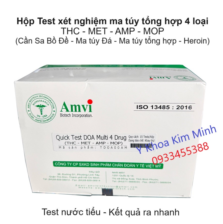Test xét nghiệm ma túy tổng hợp 4 chất Quick Test DOA Multi 4 Grug