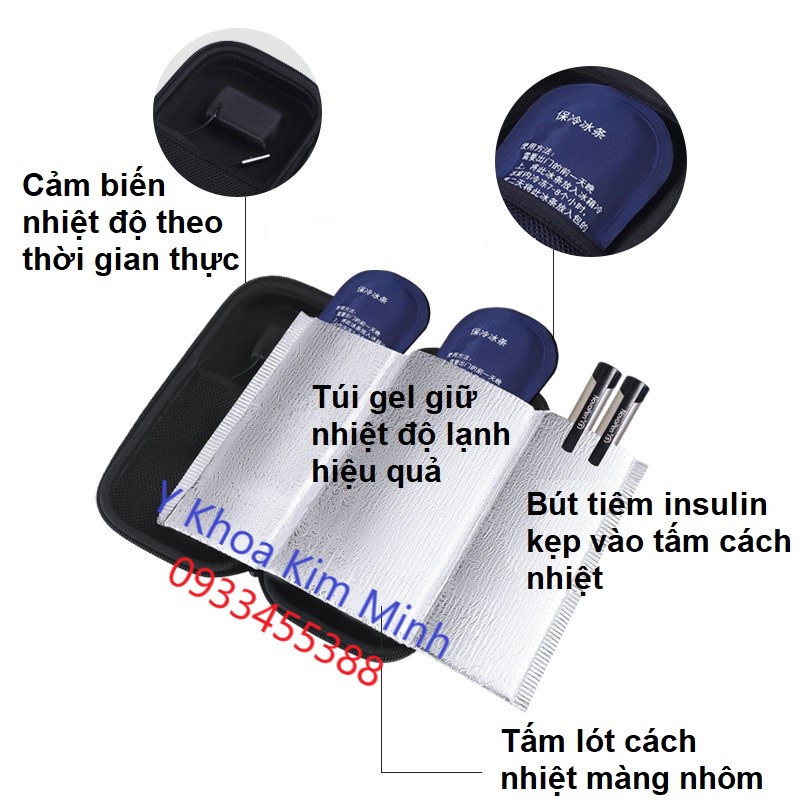 Thông số kỹ thuật túi giữ lạnh bơm tiêm insulin bán ở Y Khoa Kim Minh
