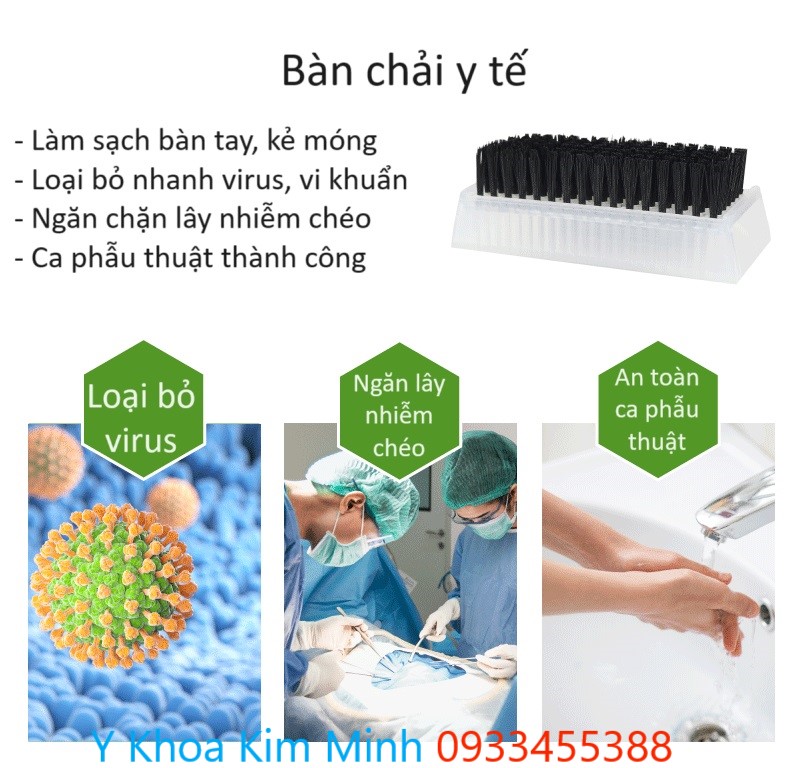 Bàn chải y tế dùng trong phẫu thuật y tế và phòng thí nghiệm