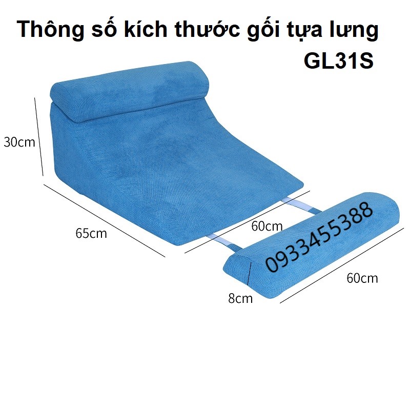 Thông số gối tựa lưng GL31S bán ở Y Khoa Kim Minh