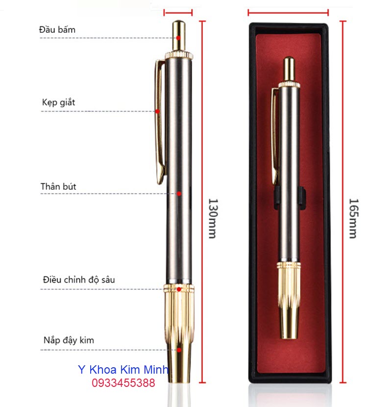 Thông số bút lấy máu 1 kim dùng trong đông y