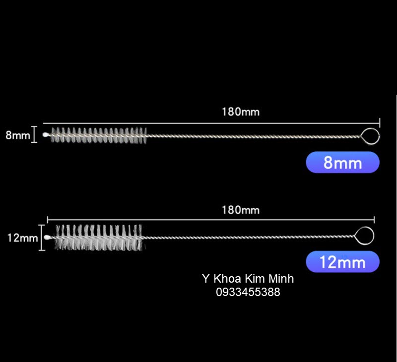 Thông số chiều dài chổi cọ vệ sinh dụng cụ y tế, ống silicon hút dịch, ống đặt nội khí quản