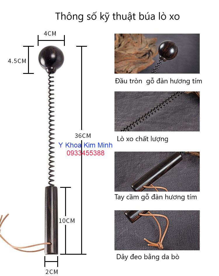 Thông số kỹ thuật búa lò xo đầu tròn bán ở Y Khoa Kim Minh