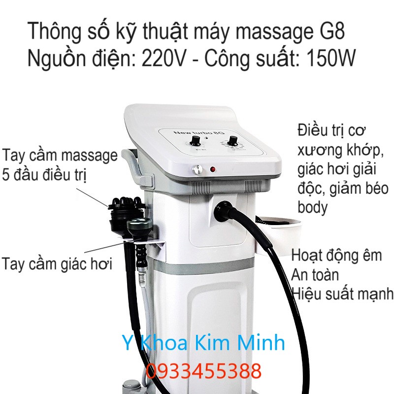 Thông số kỹ thuật máy massage cạo gió G8 2 trong 1