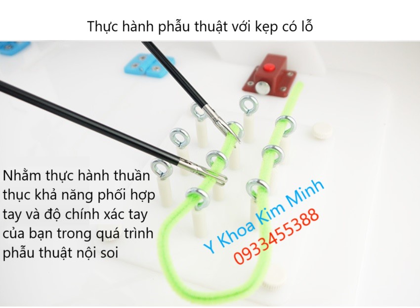 Thực hành phẫu thuật nội soi với pen kẹp y tế có lỗ