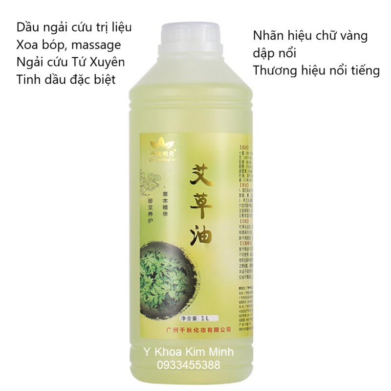 Tinh dầu ngải cứu trị liệu đông y dùng để massage xoa bóp cạo gió day ấn huyệt