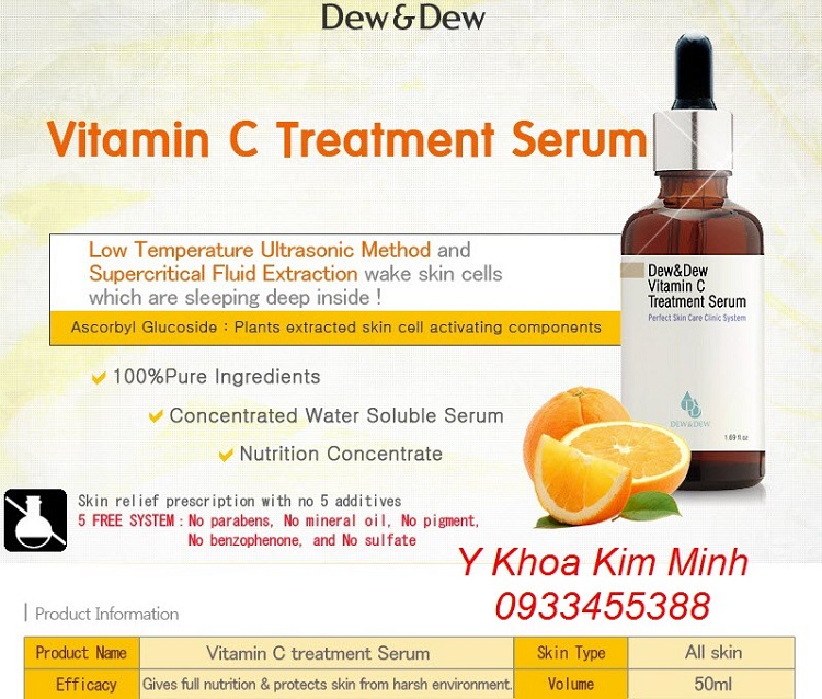 Tinh chất vitamin C điều trị trắng da Dew&Dew của Hàn Quốc dung tích 50ml