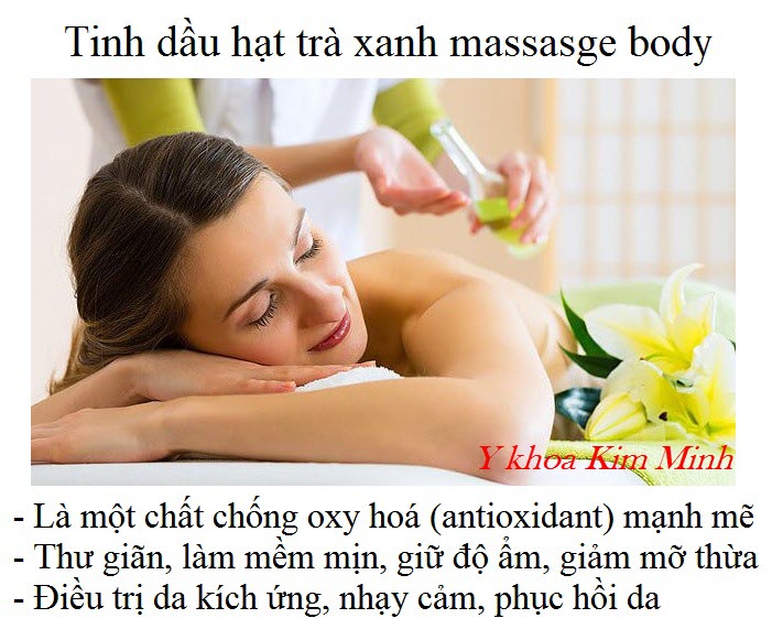 Công dụng của tinh dầu hạt trà xanh dùng massage body tại spa thẩm mỹ viện - Y Khoa Kim Minh